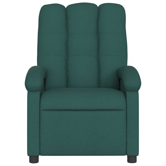Fauteuil inclinable de massage vert foncé tissu – Image 2