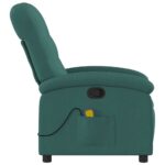 Fauteuil inclinable de massage vert foncé tissu – Image 3