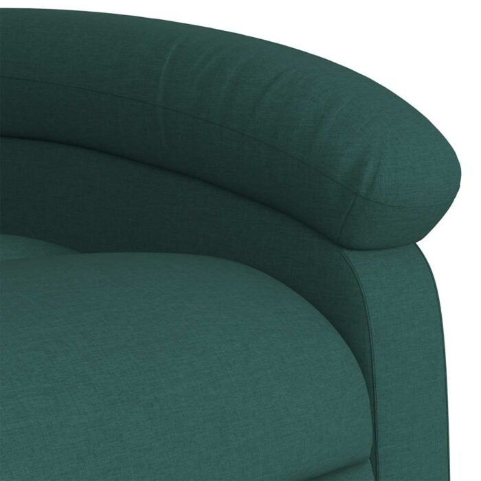 Fauteuil inclinable de massage vert foncé tissu – Image 7