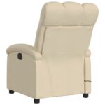 Fauteuil inclinable de massage crème tissu – Image 4