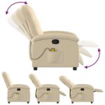 Fauteuil inclinable de massage crème tissu – Image 5