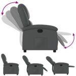 Fauteuil inclinable gris similicuir – Image 2