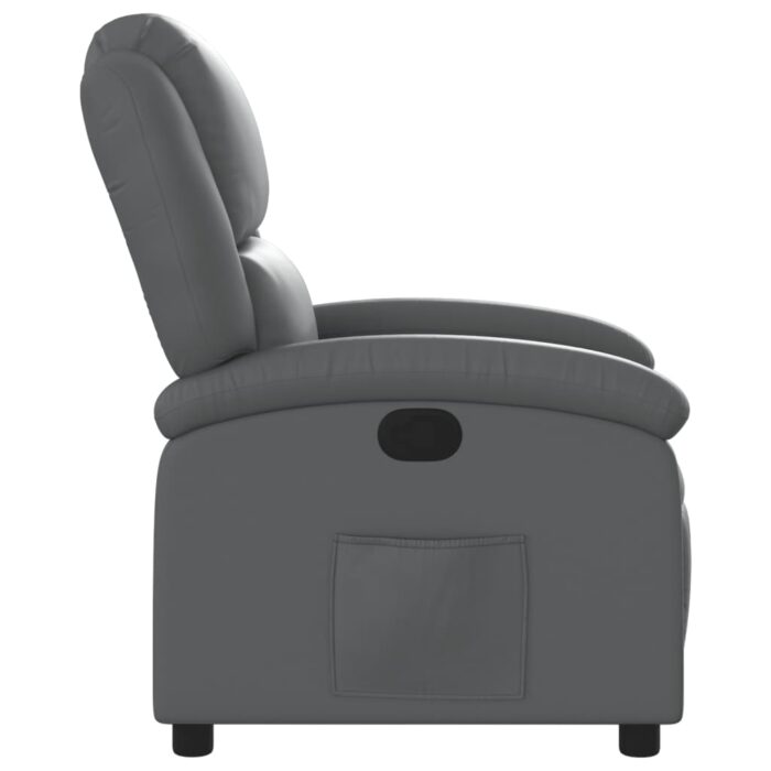 Fauteuil inclinable gris similicuir – Image 5
