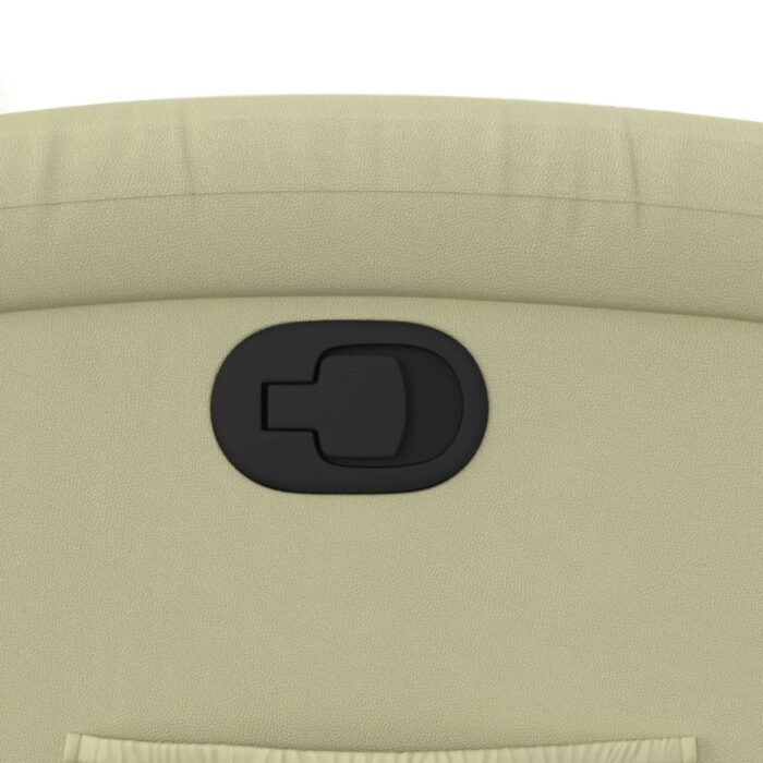 Fauteuil inclinable crème cuir véritable – Image 7