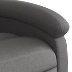 Fauteuil inclinable gris cuir véritable – Image 6