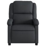 Fauteuil de massage inclinable noir cuir véritable – Image 5