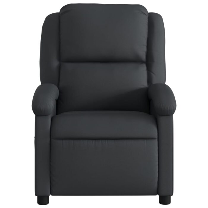 Fauteuil de massage inclinable noir cuir véritable – Image 5