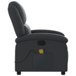 Fauteuil de massage inclinable noir cuir véritable – Image 6