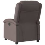 Fauteuil inclinable de massage marron foncé cuir véritable – Image 2