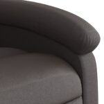 Fauteuil inclinable de massage marron foncé cuir véritable – Image 7
