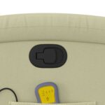Fauteuil de massage inclinable crème cuir véritable – Image 8