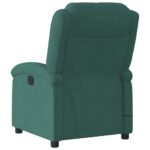 Fauteuil inclinable de massage vert foncé velours – Image 2