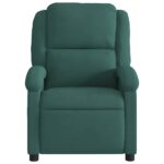 Fauteuil inclinable de massage vert foncé velours – Image 5