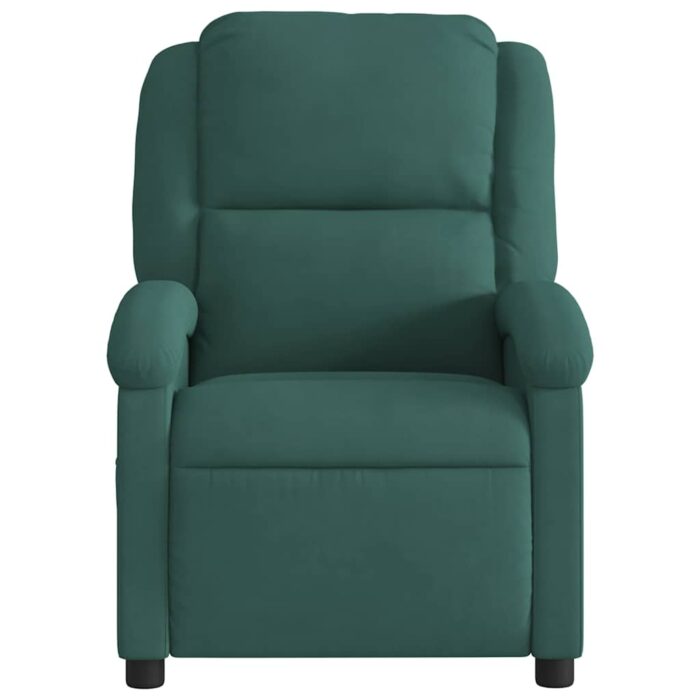 Fauteuil inclinable de massage vert foncé velours – Image 5