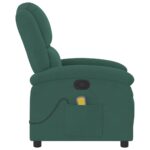 Fauteuil inclinable de massage vert foncé velours – Image 6