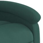 Fauteuil inclinable de massage vert foncé velours – Image 7