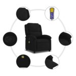 Fauteuil de massage inclinable noir velours – Image 4