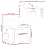 Fauteuil inclinable de massage gris foncé tissu – Image 10