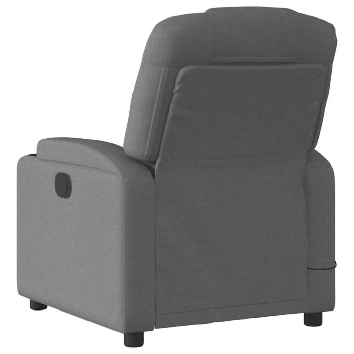 Fauteuil inclinable de massage gris foncé tissu – Image 2