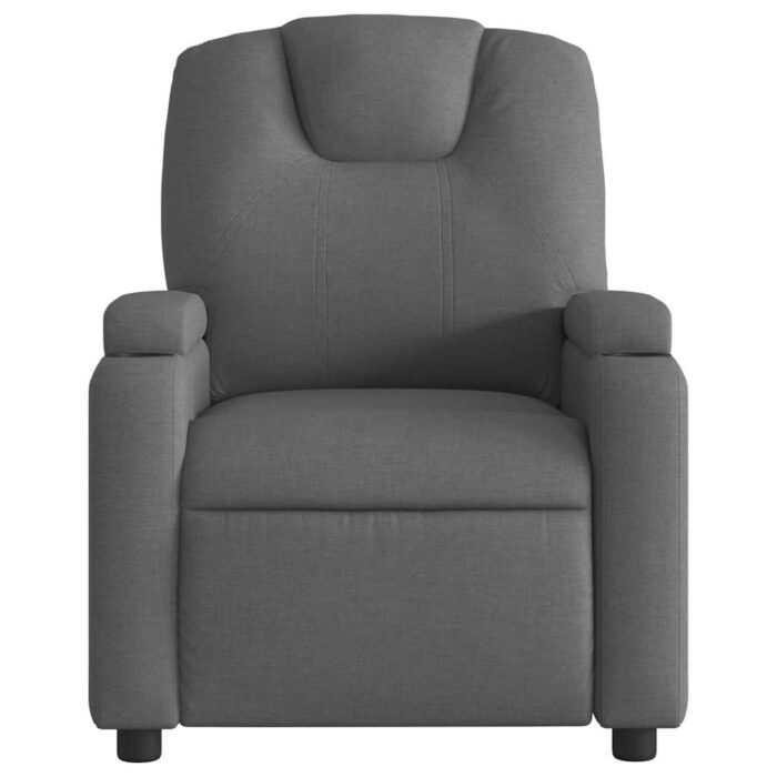 Fauteuil inclinable de massage gris foncé tissu – Image 5