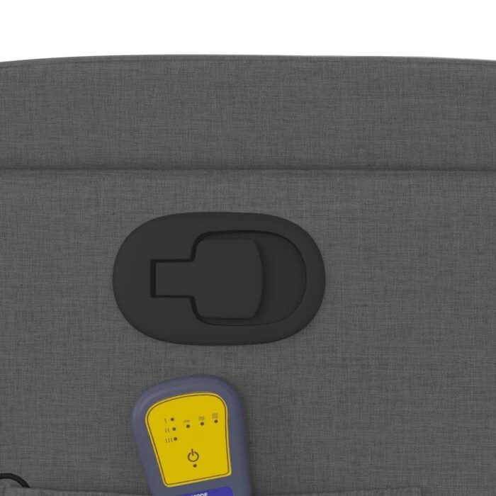 Fauteuil inclinable de massage gris foncé tissu – Image 8