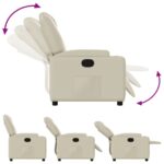 Fauteuil inclinable en similicuir crème – Image 2