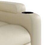 Fauteuil inclinable en similicuir crème – Image 6