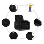 Fauteuil de massage inclinable noir similicuir – Image 4