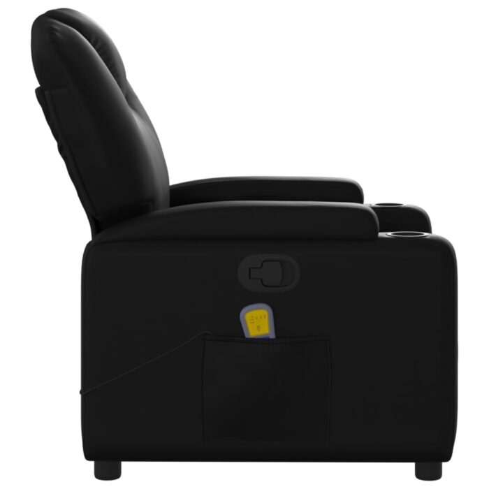 Fauteuil de massage inclinable noir similicuir – Image 6
