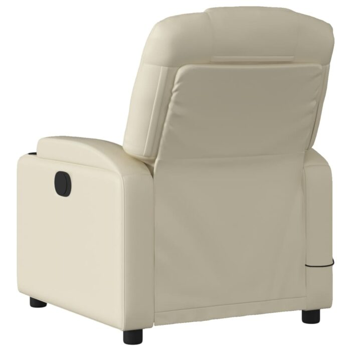 Fauteuil de massage inclinable crème similicuir – Image 2