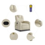 Fauteuil de massage inclinable crème similicuir – Image 4