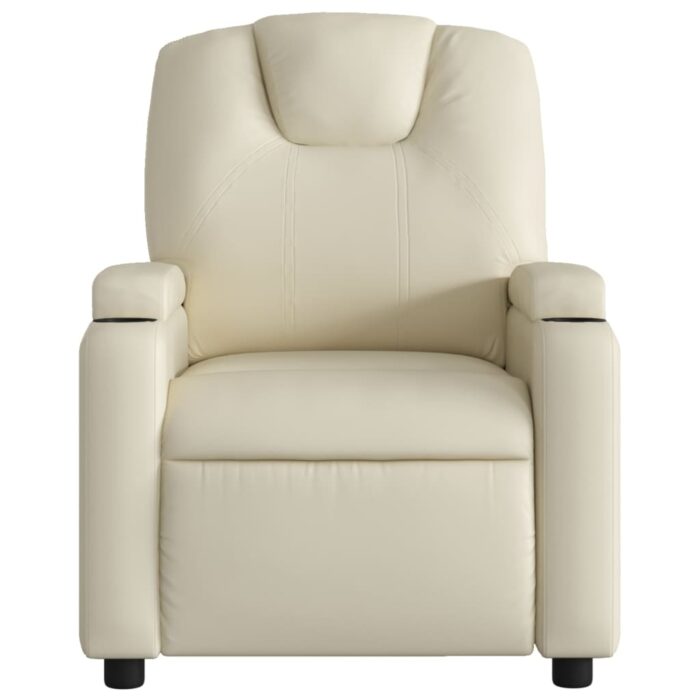 Fauteuil de massage inclinable crème similicuir – Image 5