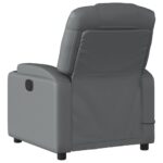 Fauteuil de massage inclinable gris similicuir – Image 2