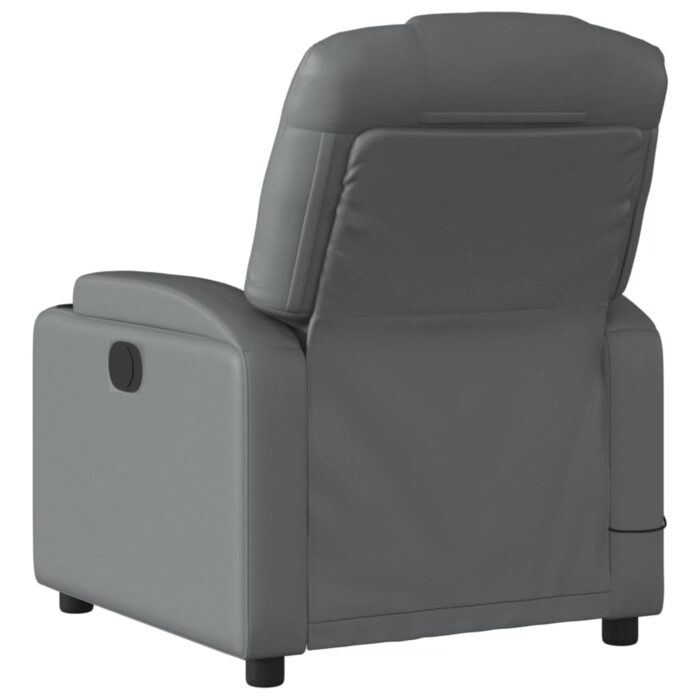 Fauteuil de massage inclinable gris similicuir – Image 2