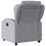 Fauteuil inclinable de massage gris clair tissu – Image 2