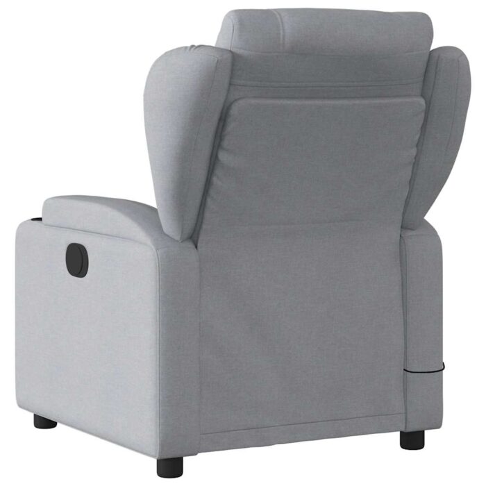 Fauteuil inclinable de massage gris clair tissu – Image 2