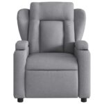 Fauteuil inclinable de massage gris clair tissu – Image 5