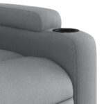 Fauteuil inclinable de massage gris clair tissu – Image 7