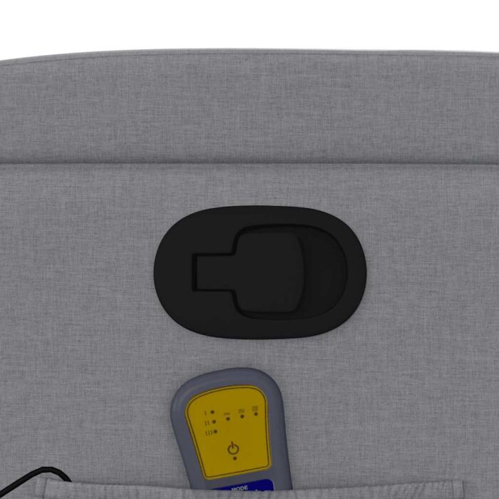 Fauteuil inclinable de massage gris clair tissu – Image 8