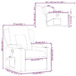 Fauteuil inclinable de massage gris foncé tissu – Image 10