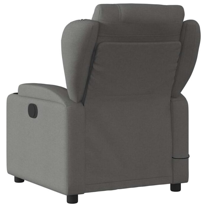 Fauteuil inclinable de massage gris foncé tissu – Image 2