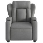 Fauteuil inclinable de massage gris foncé tissu – Image 5