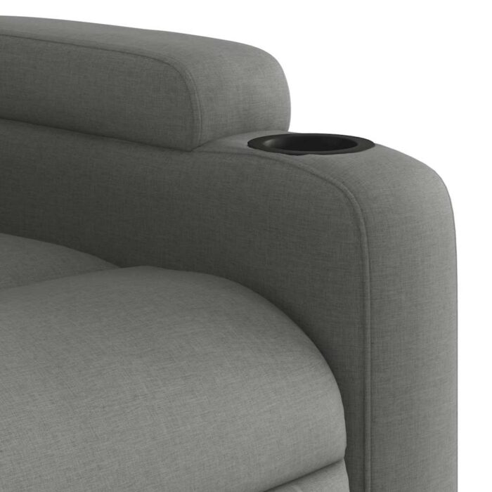 Fauteuil inclinable de massage gris foncé tissu – Image 7