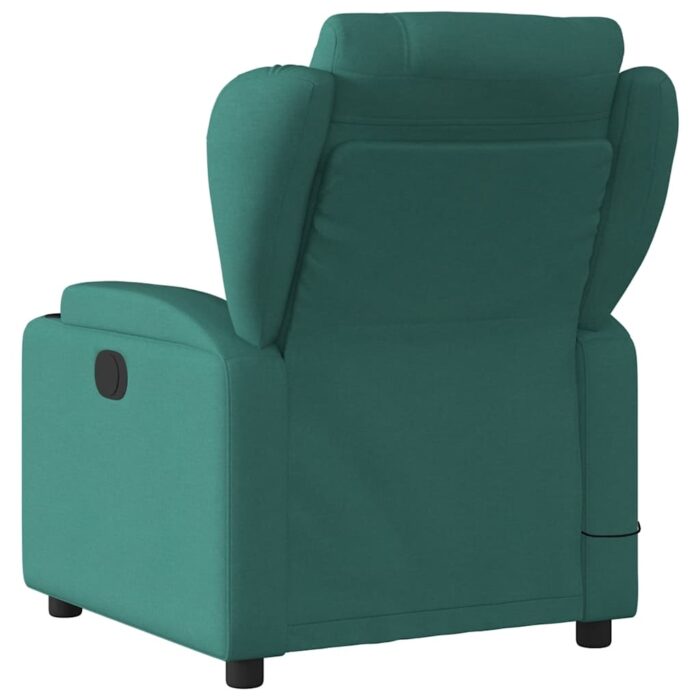 Fauteuil inclinable de massage vert foncé tissu – Image 2