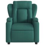 Fauteuil inclinable de massage vert foncé tissu – Image 5