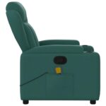 Fauteuil inclinable de massage vert foncé tissu – Image 6