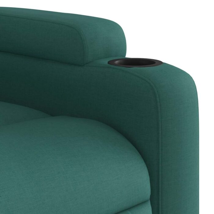 Fauteuil inclinable de massage vert foncé tissu – Image 7