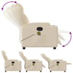 Fauteuil inclinable de massage crème tissu – Image 3