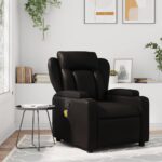 Fauteuil de massage inclinable noir similicuir