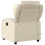 Fauteuil de massage inclinable crème similicuir – Image 2